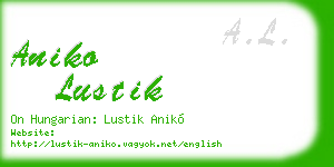 aniko lustik business card